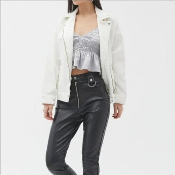 Urban Outfitters Womens Satin Smocked Babydoll Cami Tank Top Size L Y2K Grunge - Picture 3 of 10